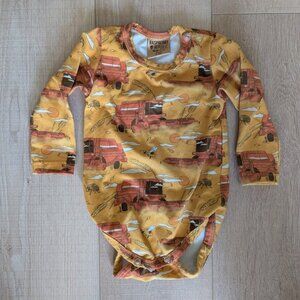 Raspberry Republic tractor bodysuit